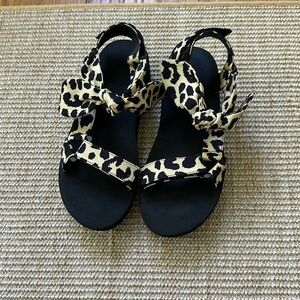 Loeffler Randall Maisie Sport - Canvas Animal Print Sandal - Size 7.5